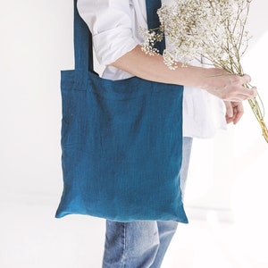 Linen Tote Bag,Linen Market Bag,Linen Shopping Bag,Zero Waste bag,Reusable Grocery Bag image 2