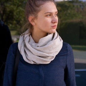 Natural Linen Scarf, Pure Linen Shawl, ,Grey Linen Scarf,  Long Linen Wrap, Natural Linen Wrap Scarf