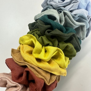Natürliche Leinen Scrunchie, Leinen Scrunchies, Leinen Haargummi, Leinen Haarschleifen, verschiedene Farben Leinen Haargummis