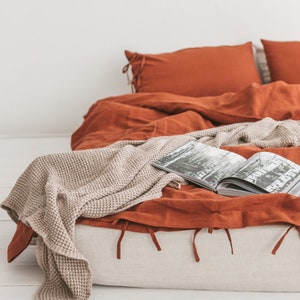 Linen Waffle Throw, Linen Throw Blanket, Linen Waffle Blanket, Linen bed throw, Linen Coverlet