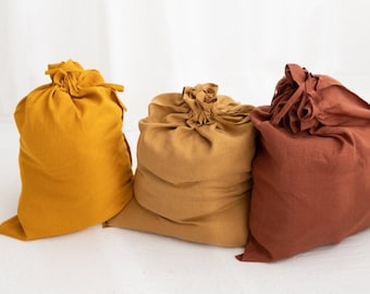 Linen Laundry Bag, Linen storage Bag, Drawstring Linen Bag, Large Linen Bag, Reusable Laundry Bag, Linen Toys Bag