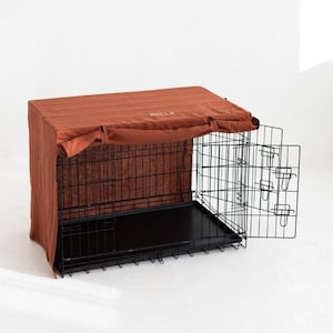 Personalized Dog Crate Cover, Embroidered Linen Dog Crate Cover, Breathable Linen Dog Cage Cover