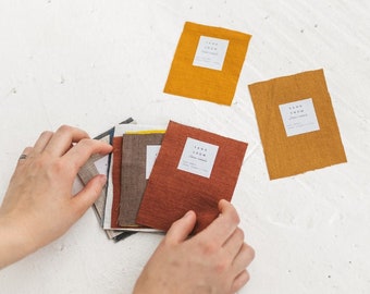 Samples of Linen fabric + EXPRESS DELIVERY, Samples of Softened linen fabric by yard,Stonewashed Linen Swatches
