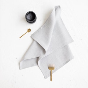 Linen Tea Towels - Set Of 2,Gray Linen Kitchen Towel,Natural Linen Towels,Kitchen Linens,Pure Linen Kitchen Towels,Linen Housware