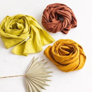 Natural Linen Scarf,Soft Linen Scarf, Shawl, Handmade Linen Wrap, Linen Wrap Scarf, Various colors linen scarves