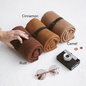 Linen Travel Towel, SPA Linen Waffle Towel, Compact Foldable Bath Linen Towel, Large Linen Beach Towel, Guest Linen Towel, Sauna Linen Towel image 8