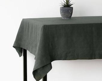 Green Large Linen Tablecloth,Christmas Linen Table Cloth,Large Wedding Tablecloth,Table Linens,Wedding Table Set,Extra Large Table cloth