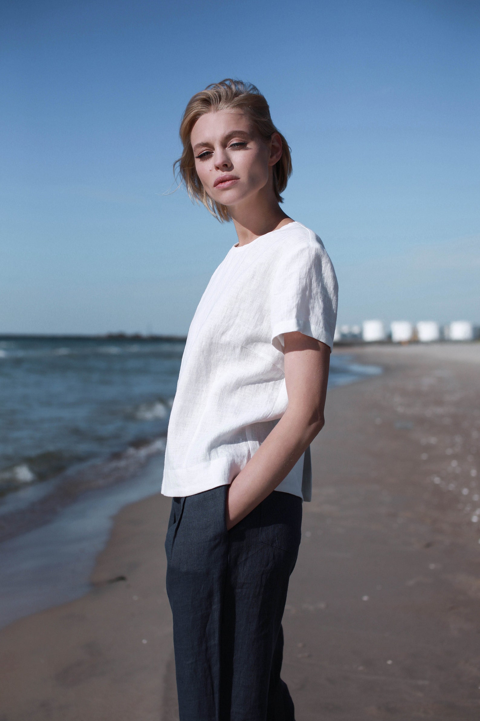 Green Linen Top With Buttons Linen Shirt With Buttons in Etsy