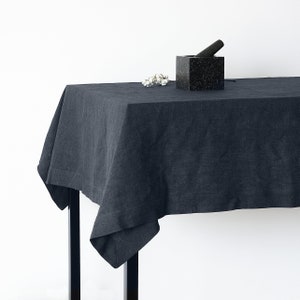 Pure And Natural Grey Linen Tablecloth With Mitered Corners