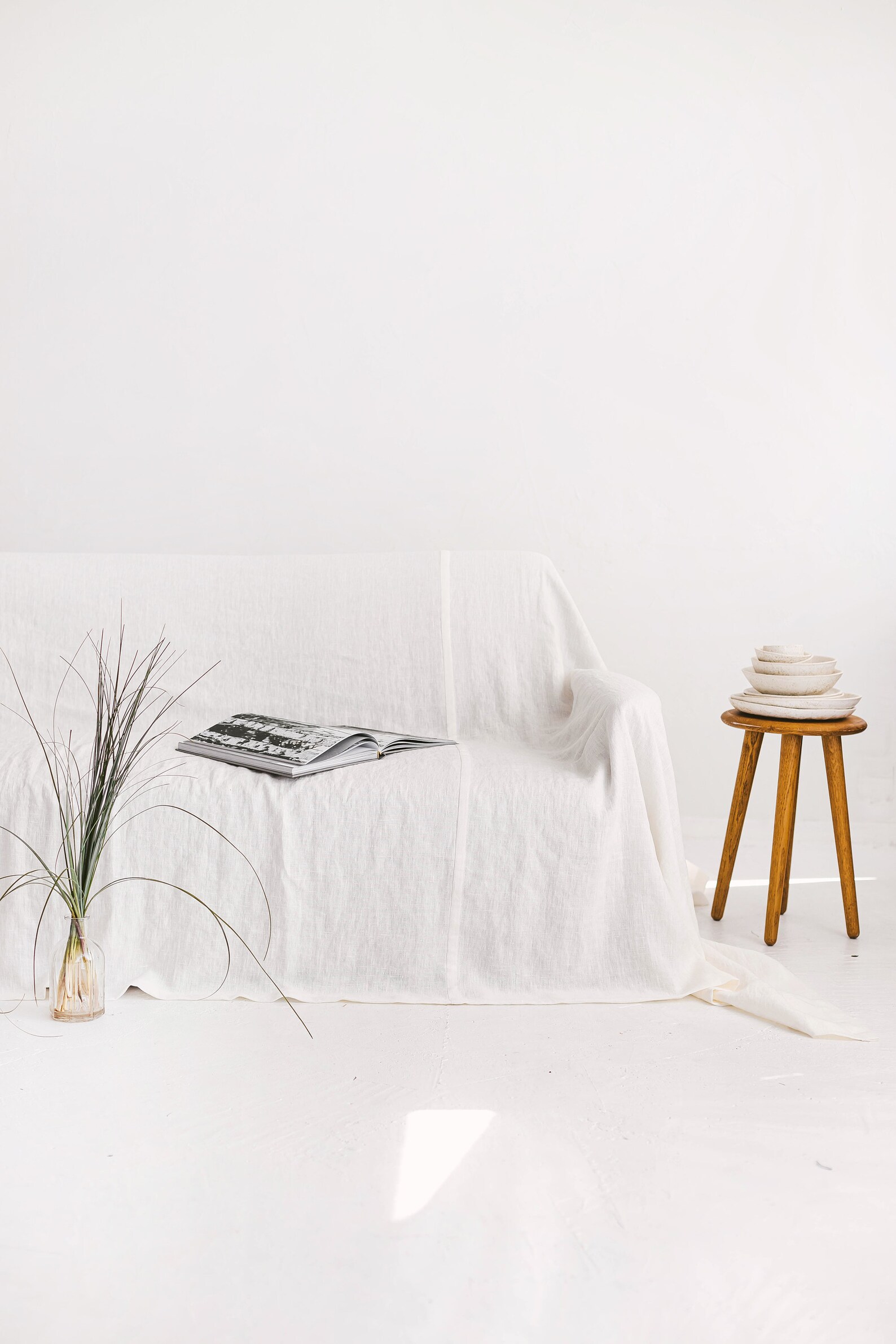 Off White Linen Couch Cover Linen Drop Cloth Couch Cover Etsy