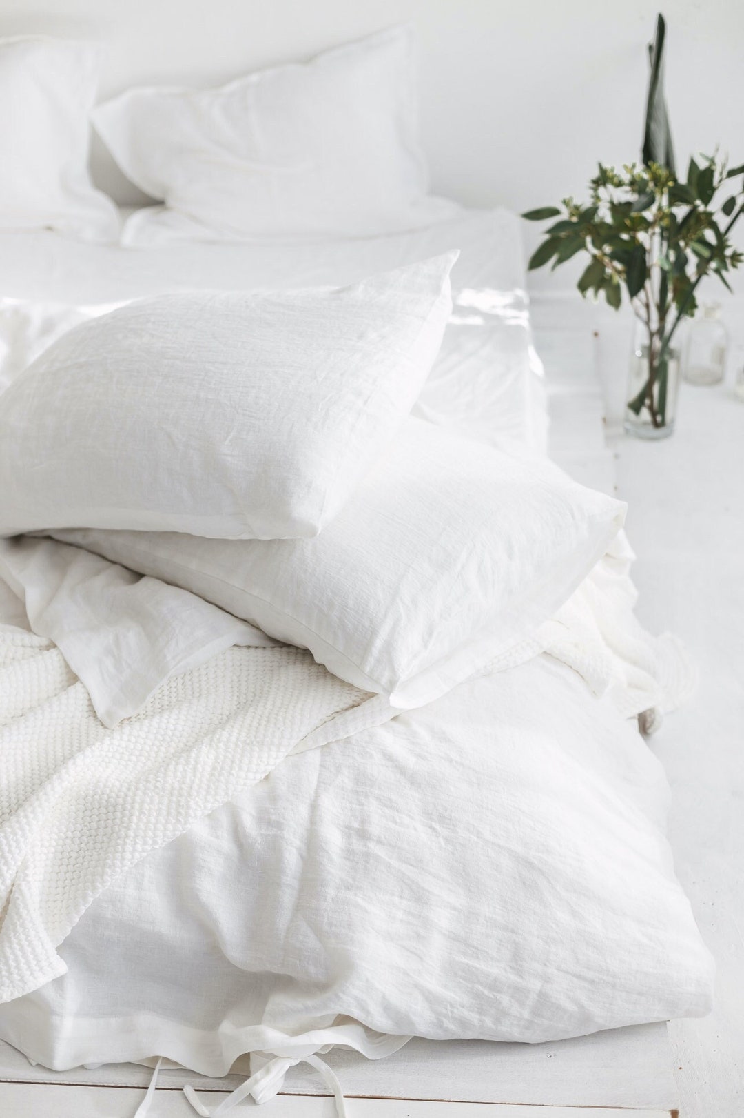White Linen Sheet Set Linen Sheets and Pillowcases Set Set Etsy