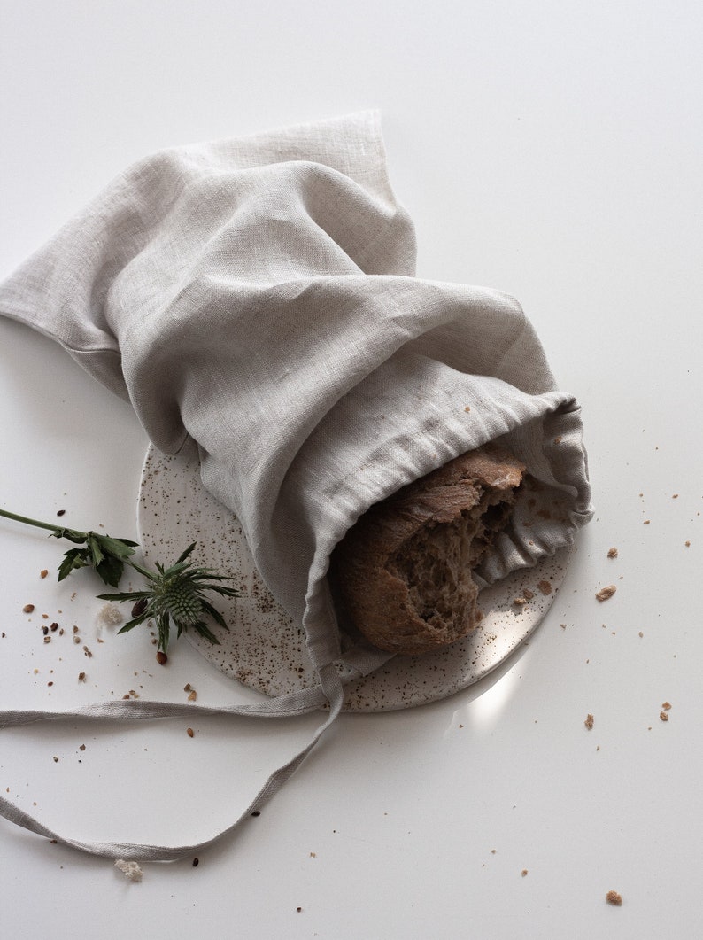 Natural Linen Bread Bag Set - Thumbnail 3