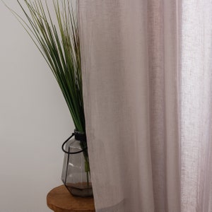 53/136 Cm Wide Lightweight Linen Curtain, Linen Sheer Curtain,Transparent Linen Drape,Linen Gauze Window Panel,Natural Airy Linen drape image 6