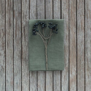 Softened Linen Napkins Set, Green Linen Napkins, Mitered Corners Linen Napkins, Pure Linen Napkin, Washed Linen Table, Stone Washed Linen image 5