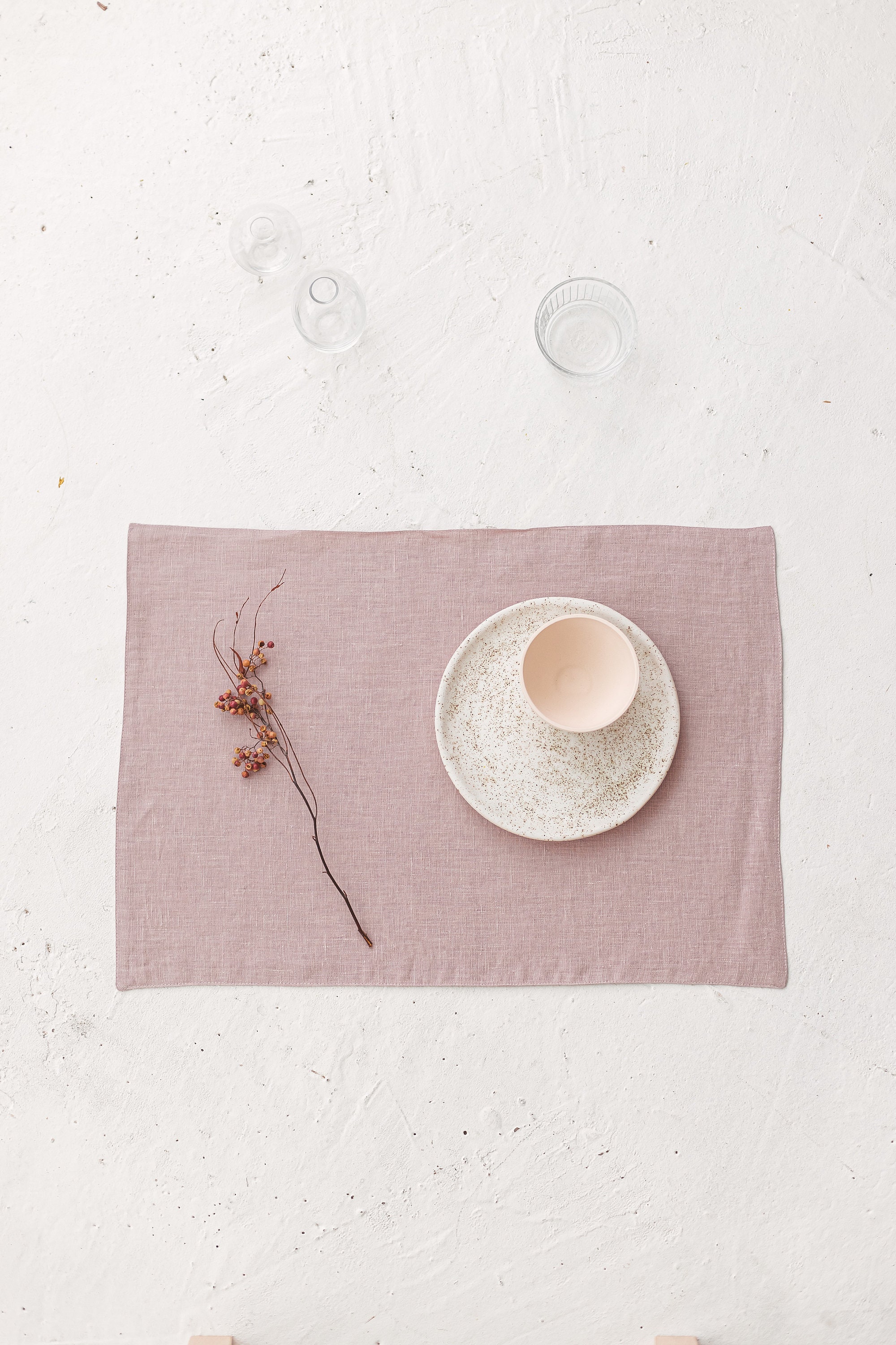 Blue Linen Placemats Set Set of 2 Linen Table Mats Pure Etsy UK