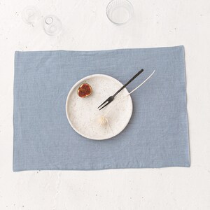 Blue Linen Placemats Set of 2, Linen Placemat, Softened Linen Placemats, Natural Flax Placemats, Softened Linen Tablemats, Dinning Placemats