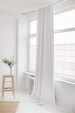 55'/140 cm Wide Linen Curtain With Blackout Lining, White Linen Window Drape,Stonewashed Linen Panel, Custom Size Blackout Curtain 