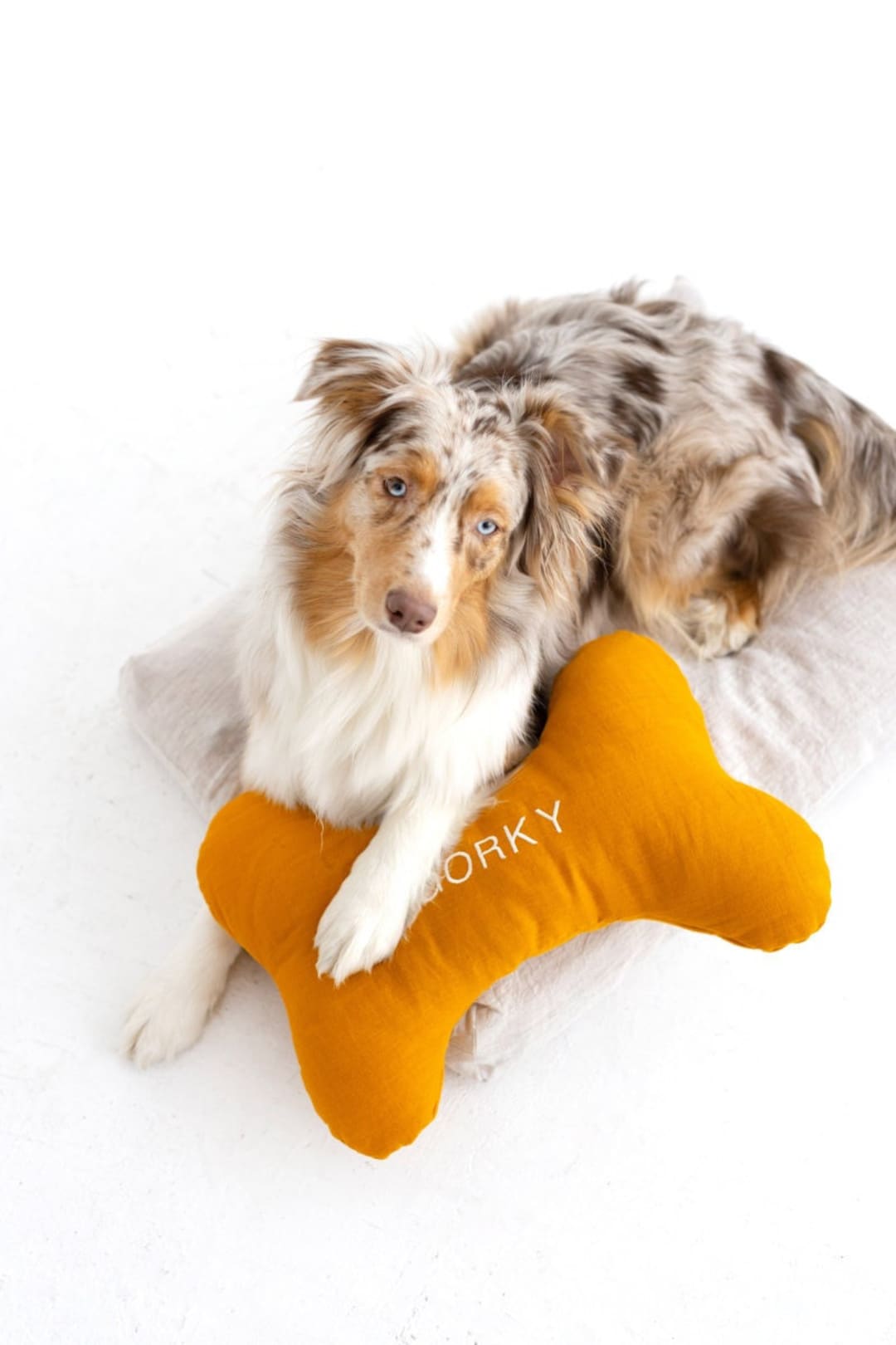 Personalized Dog Pillow Dog Bone Shape Pillow Linen Dog Etsy