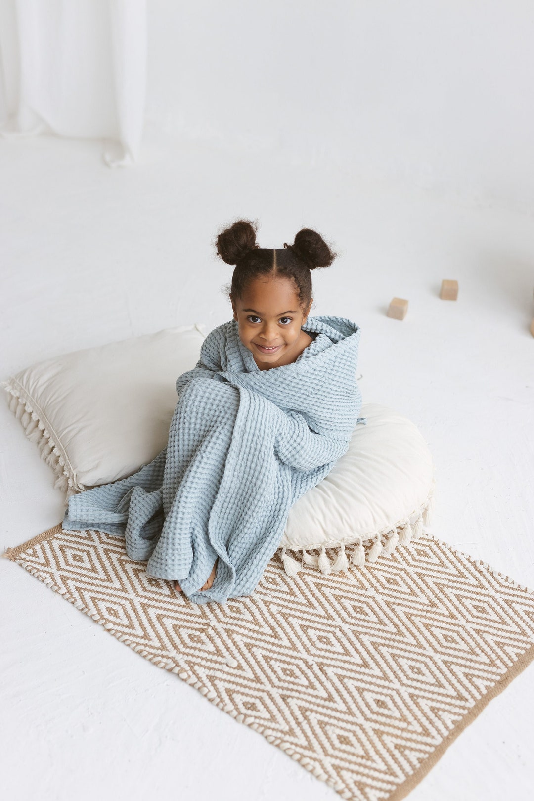 Puppy Baby Hooded Towel & Washcloth Set Blue