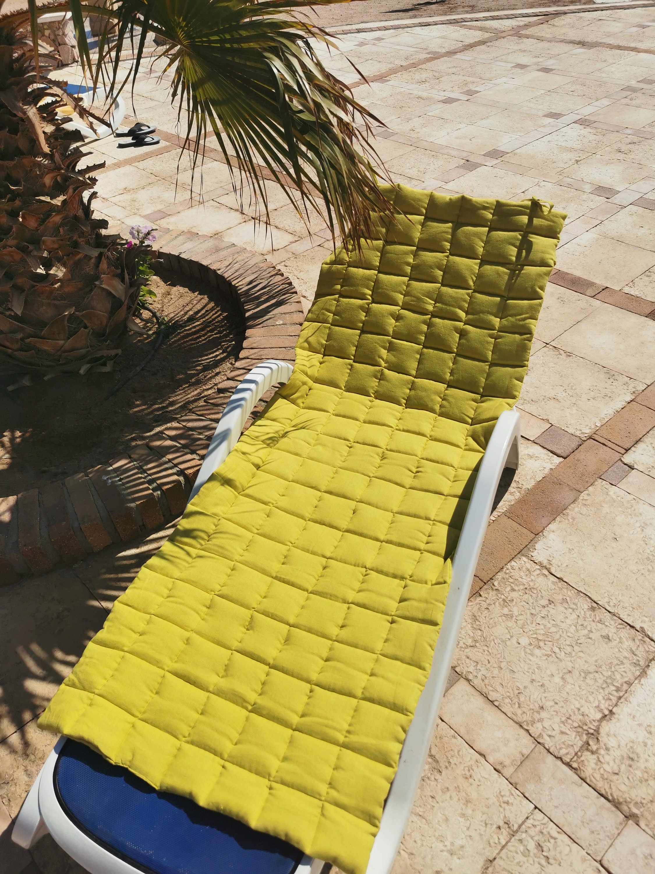 Sun Lounger Chair Cushions Chaise Outdoor Mattress Recliner Quilted Thick  Padded Seat Cushion Reclining Chair Rocking with Ties Sundlight Patio