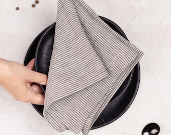 Striped Linen Napkins, 50+ colors, 100% European Linen Table Decor