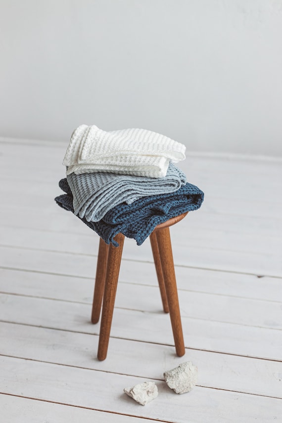 Leinen Waffel Handtuch,Leinen Hände Handtuch,Leinen Badetuch,Blaues Leinen Handtuch,Blaues Leinen Handtuch,Leinen Saunatuch,Leinen Handtuch