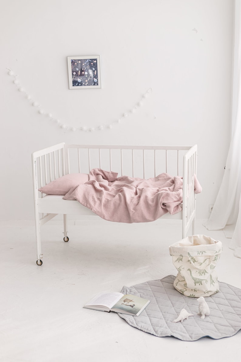 Linen Baby Bedding Set Linen Duvet Cover and Pillowcase Set Etsy