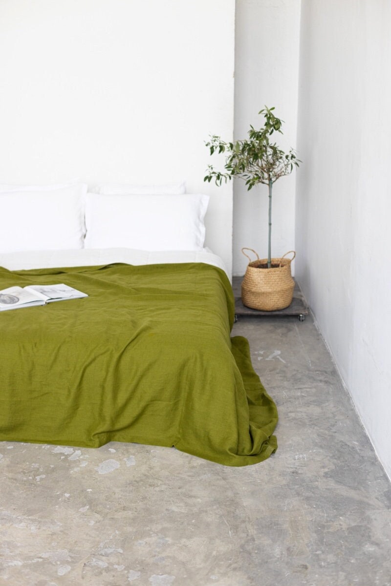 Eve Linen - Moss Bed Sheets