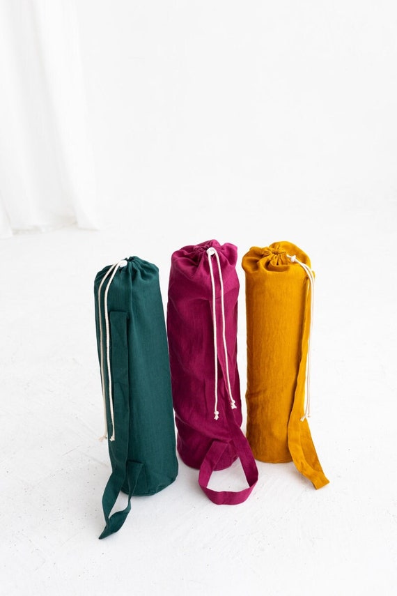 Linen Yoga Bag, Linen Yoga Mat Bag, Linen Gym Mat Bag, Linen Bag For Yoga Mat, Linen Yoga Mat Carrier