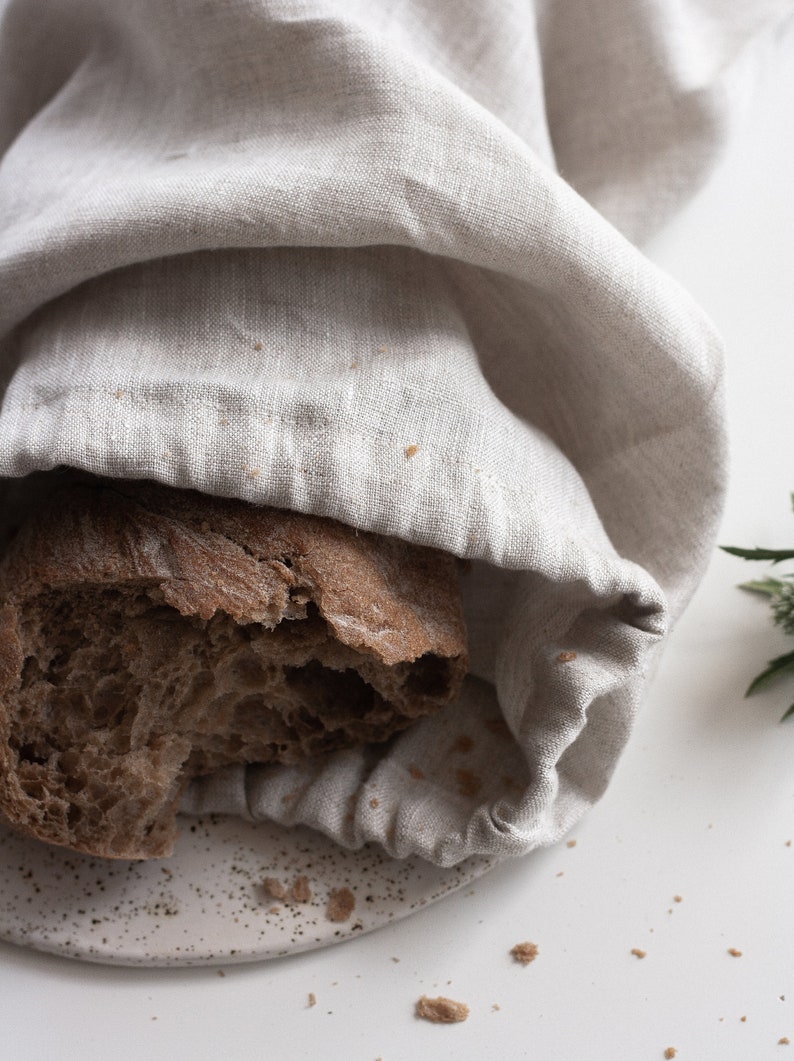 Natural Linen Bread Bag Set - Thumbnail 2
