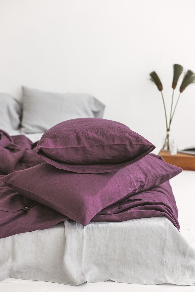 Green Linen Pillow cover, Envelope Linen Slipcover, Body Pillowcase, Natural Linen Pillowslip, Custom Sizes Pillow case, Linen Pillow Shams image 4