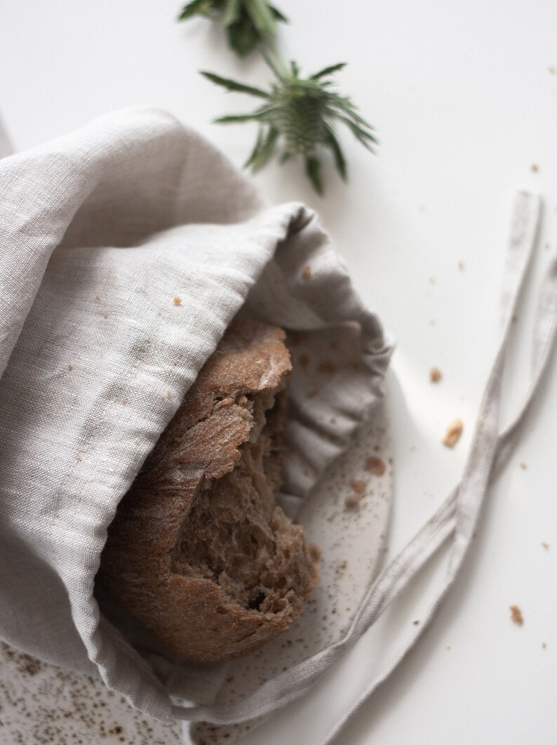 Natural Linen Bread Bag Set - Thumbnail 4