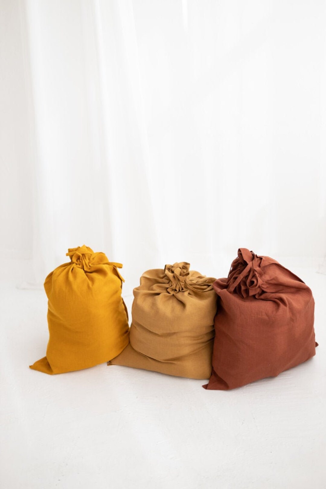 Linen Laundry Bag, Linen Storage Bag, Drawstring Linen Bag, Large Linen