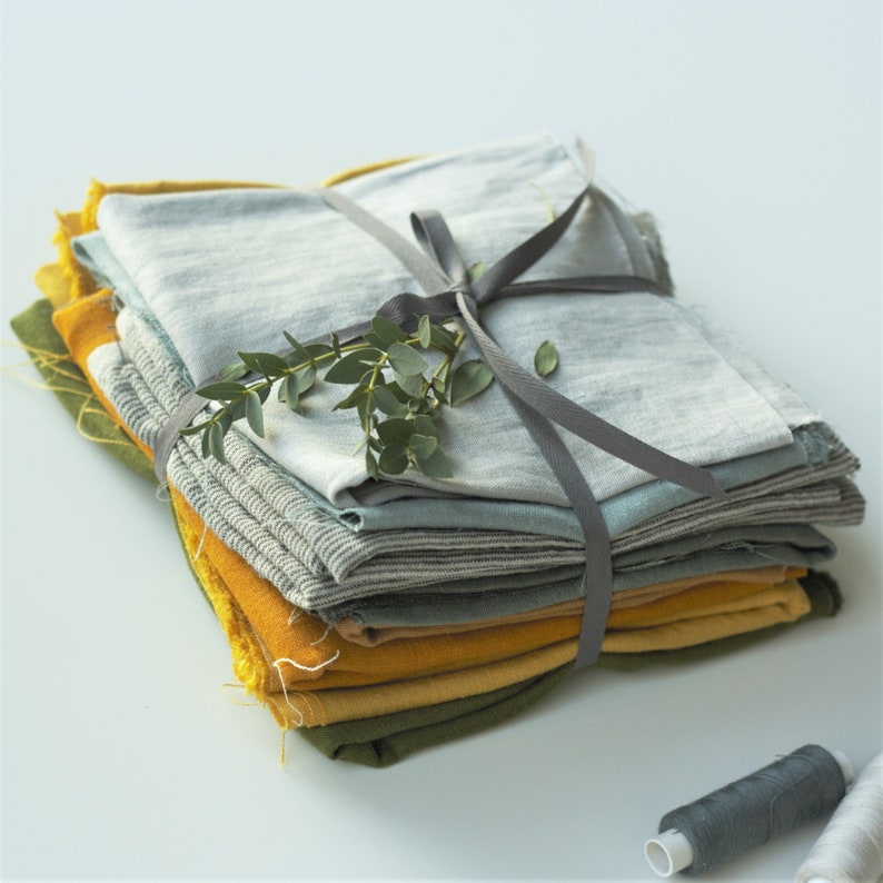 Linen Scraps Bundle Natural Linen Fabric Remnants for Craft Etsy