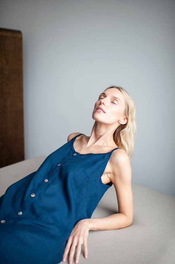 chinese dress ladies James Perse Lightweight Linen Cami Dress main image 1