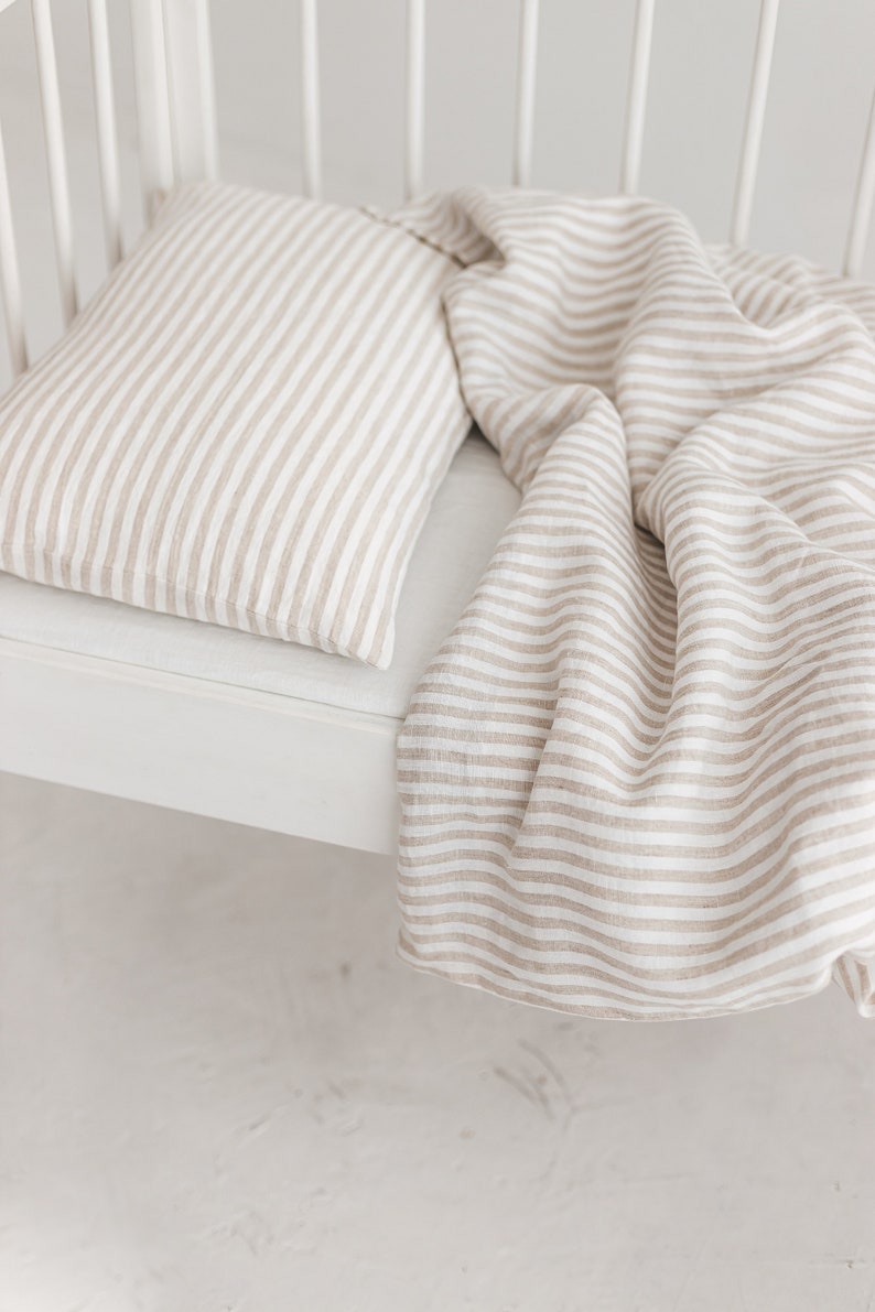 Linen Baby Bedding Set Linen Duvet Cover and Pillowcase Set Etsy