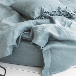 Green Linen Pillow cover, Envelope Linen Slipcover, Body Pillowcase, Natural Linen Pillowslip, Custom Sizes Pillow case, Linen Pillow Shams image 5