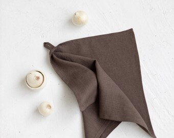 Rust Linen Tea Towels - Set Of 2, Linen Dish Towels ,Burnt Orange Linen Kitchen Towel,Kitchen Linens,Handmade Kitchen Towel
