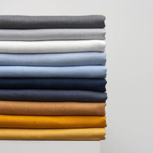 145cm/57" Width Linen Fabric by meter, Natural Stonewashed Linen Fabric By Yard, Yellow Linen Fabric, Grey Linen Fabric, 100% Pure Linen