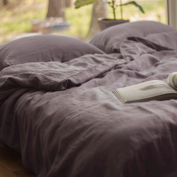 Lavender Linen Duvet Cover Pink Linen Bedding Softened Linen Etsy