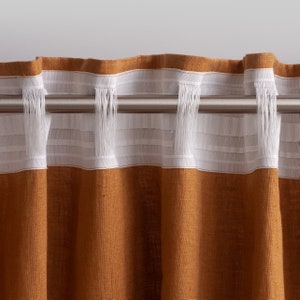 Cortina de lino ligera de 53/136 cm de ancho, cortina transparente de lino, cortina de lino transparente, panel de ventana de gasa de lino, cortina de lino aireado natural imagen 7