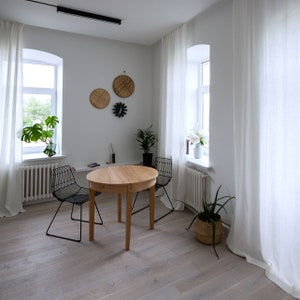 108&quot;/275 cm Width Linen Curtain, White Linen Window Drape, Stonewashed Linen Curtain Panel, Extra Wide Curtain, Custom Wide Linen Curtain