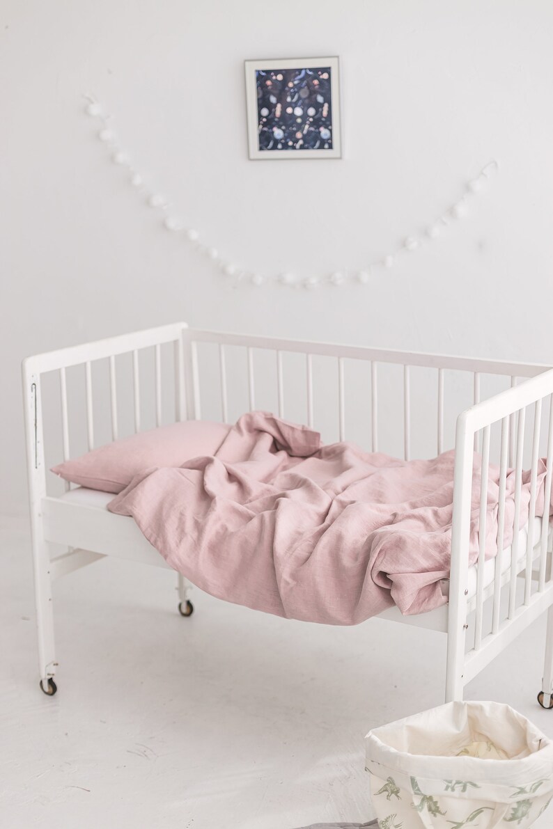 Linen Baby Bedding Set Linen Duvet Cover and Pillowcase Set Etsy