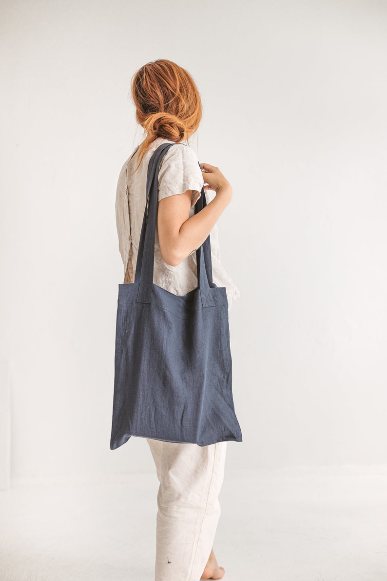 Linen Tote Bag,Linen Market Bag,Linen Shopping Bag,Zero Waste bag,Reusable Grocery Bag image 1