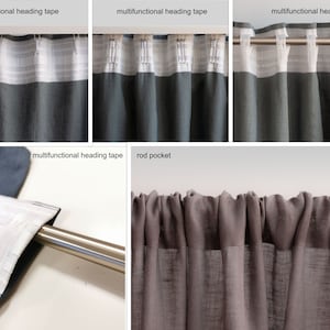 86.6/220 cm Width Light grey Linen Curtain, Natural Linen Window Drape, Softened Linen Curtain Panel, Extra Long Linen Curtain,Gray Curtain imagem 8