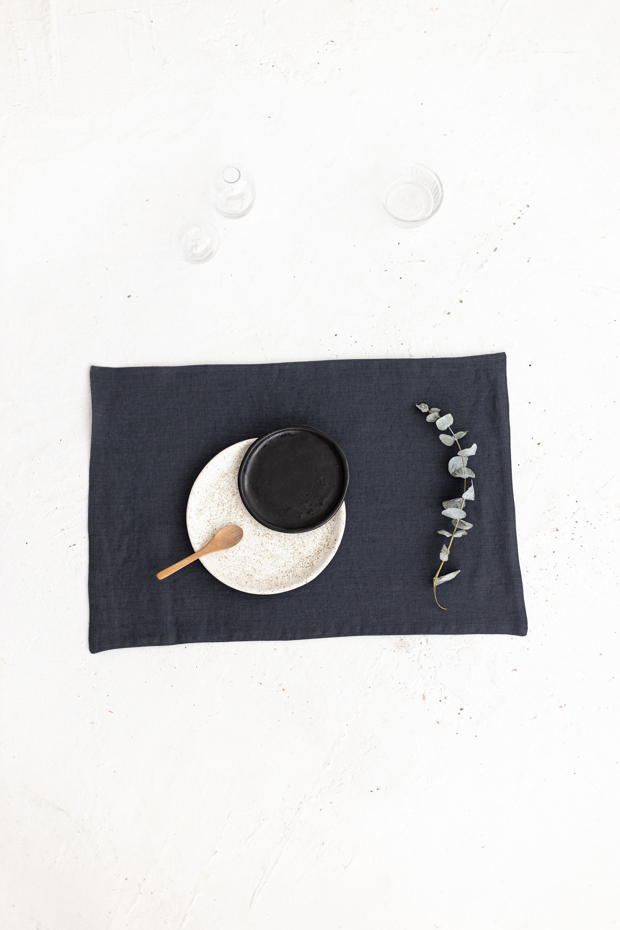 Blue Linen Placemats Set Set of 2 Linen Table Mats Pure Etsy UK