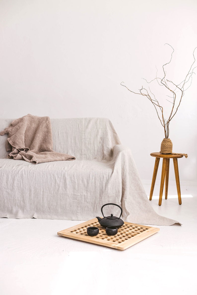 Natural Light Linen Couch Cover Linen Drop Cloth Couch Cover Etsy