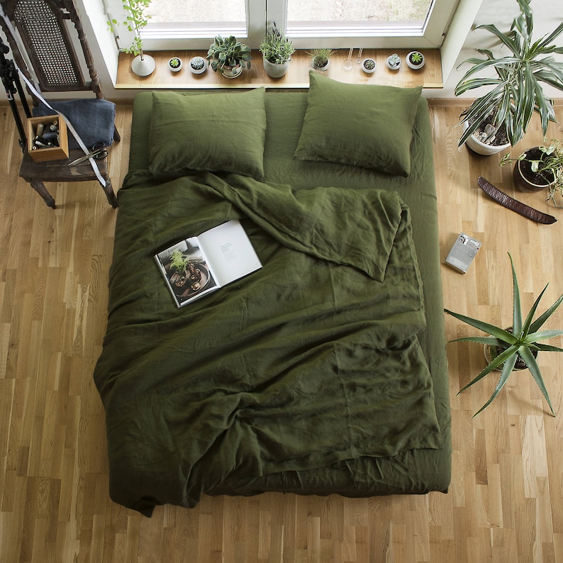 Linen Duvet Cover And Pillowcaseslinen Bedding Setwashed Image 0