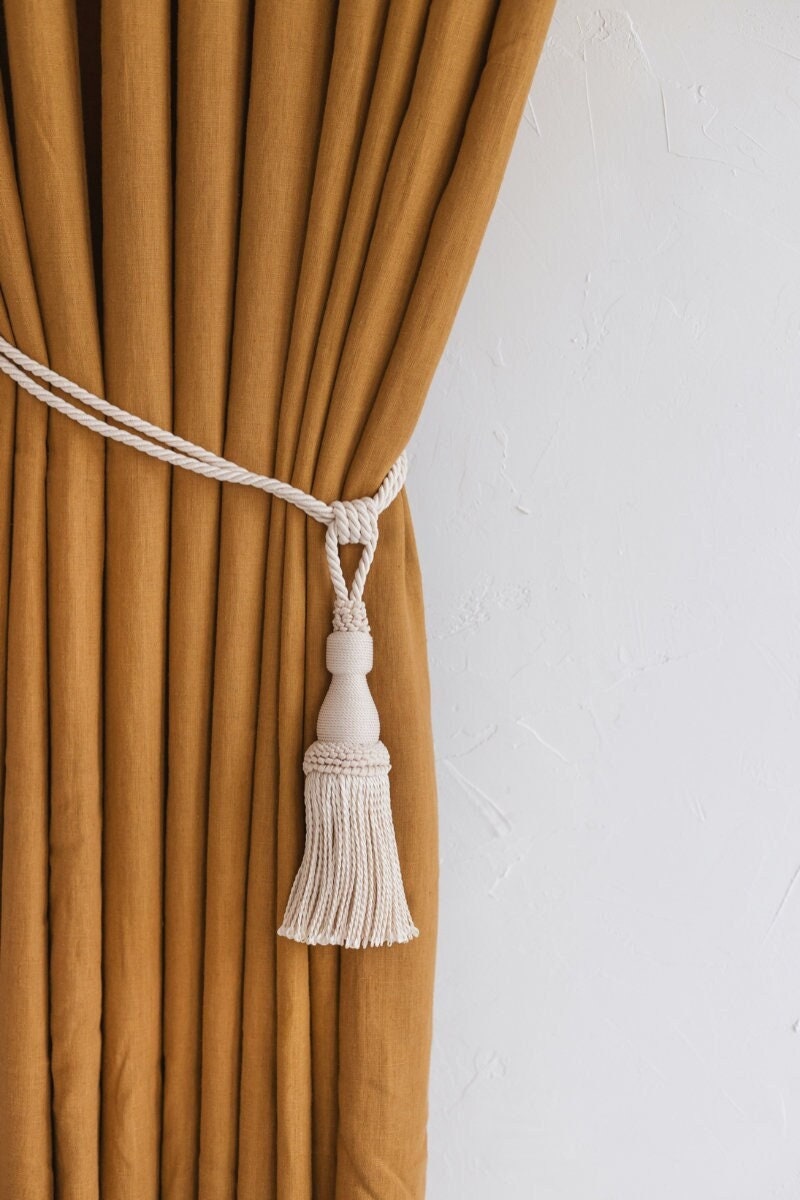 Tende marroni, pannelli per tende da finestra, tende di lino, tende personalizzate, drappeggi personalizzati, pannelli per tende grigio scuro - Italia