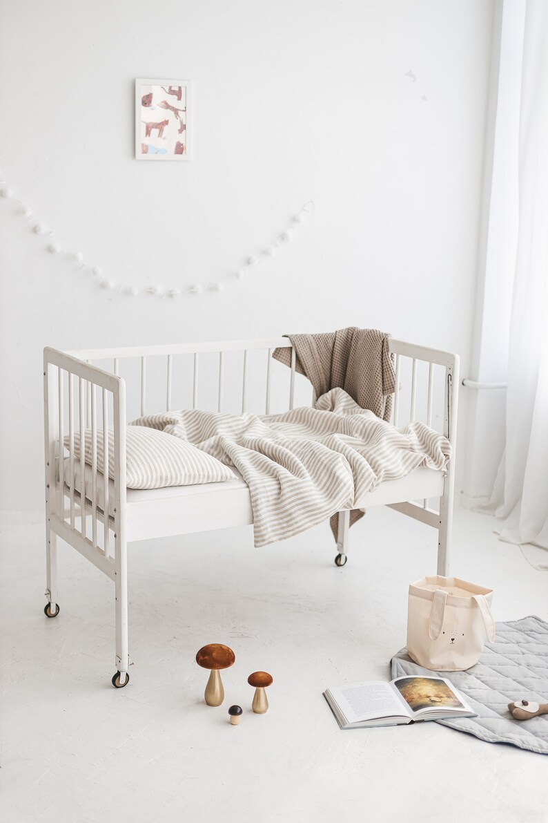 Linen Baby Bedding Set Linen Duvet Cover and Pillowcase Set Etsy